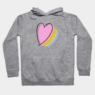 pastel rainbow heart design line art heart Hoodie